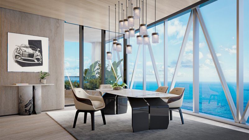 Cobertura de Luxo no Bentley Residences de US$ 37,5 milhões em Miami, com vista para o mar