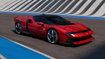Lançamento da nova Ferrari 849 Testarossa 2025 híbrida, carro de potência, design e estilo de alto desempenho