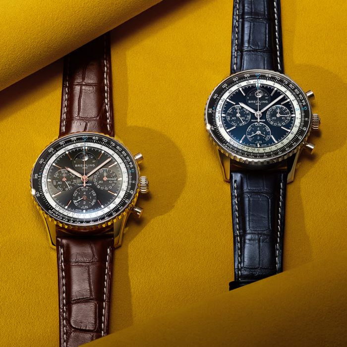 Mostrador azul com fase da lua Breitling Navitimer B19