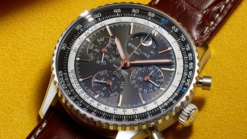 Relógio Breitling Navitimer B19 cronógrafo calendário perpétuo luxo