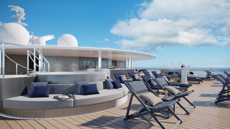 panorama bar Scenic Eclipse vista para o mar