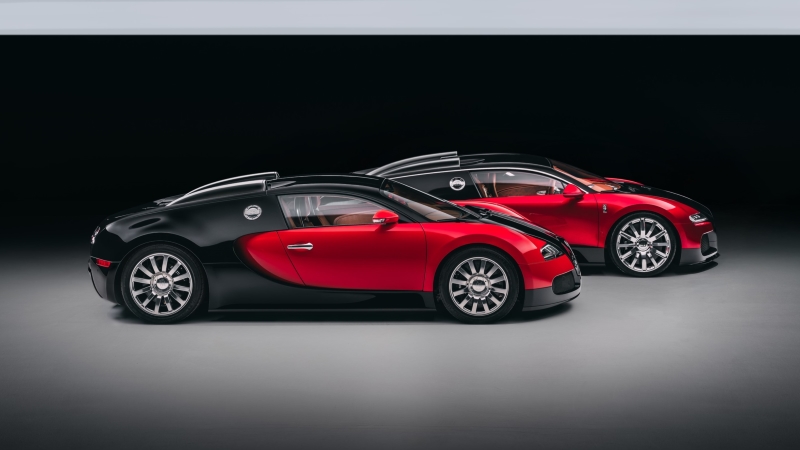 Bugatti FKP Hommage perfil lateral linha cintura descendente hipercarro