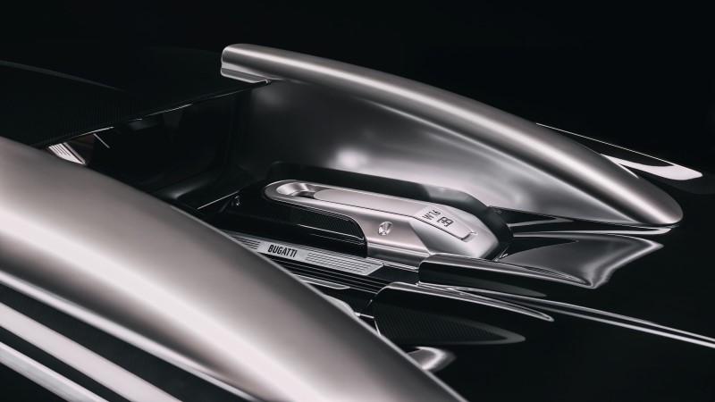 fibra de carbono exposta Bugatti FKP Hommage acabamento premium