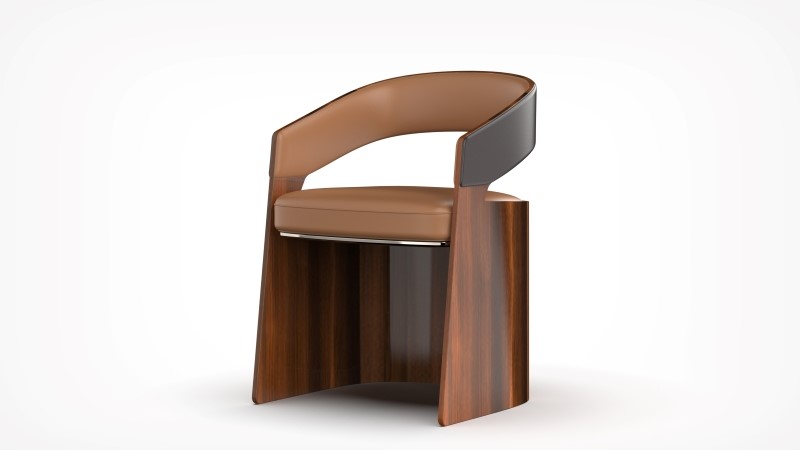 cadeira Continuum da Bentley Home com estrutura em madeira e design aberto