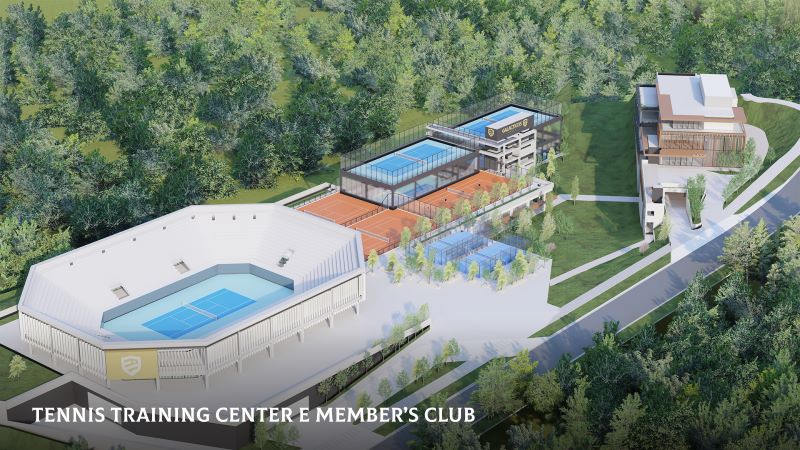 Tennis Center do Galacticos House com arena para 3800 pessoas e estrutura de alto padrão