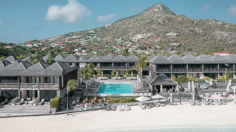 Arquitetura contemporânea de hotel boutique de luxo em St Barths