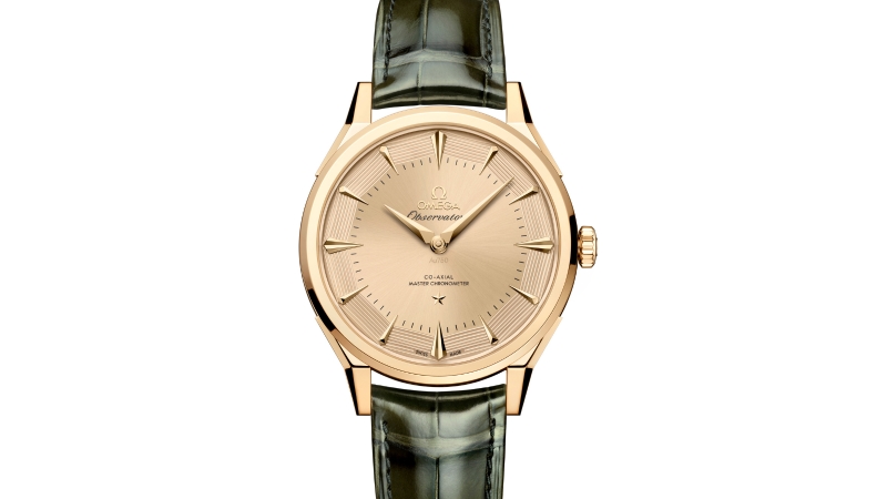 Omega Constellation Observatory Moonshine Gold com mostrador sun-brushed dourado