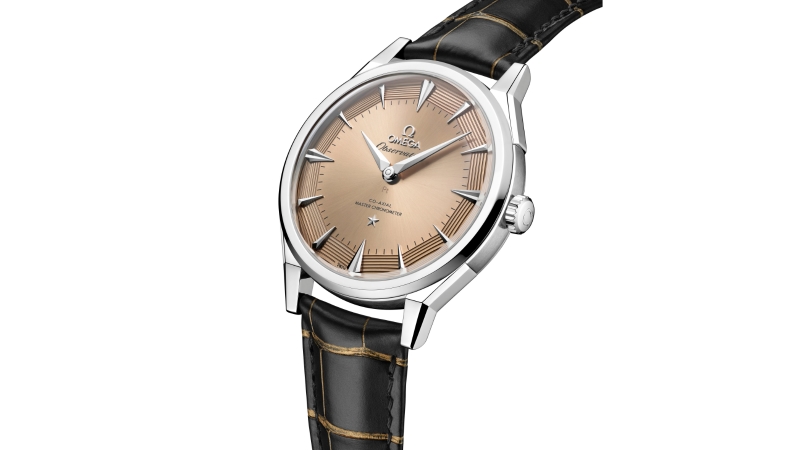 Vista detalhada da caixa em O-MEGASTEEL do Omega Constellation Observatory 39,4 mm