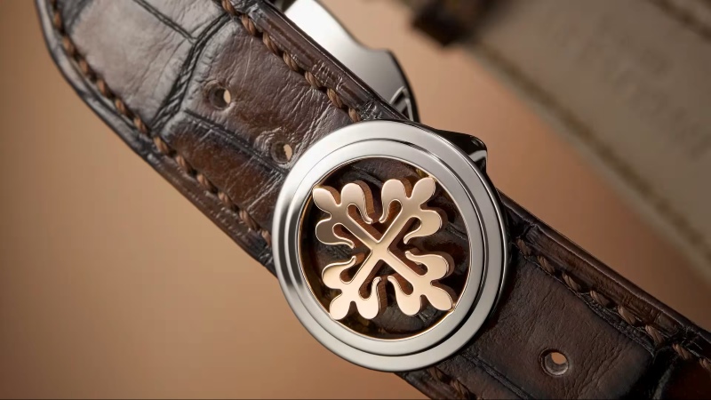 Pulseira couro crocodilo luxo Patek Philippe 6300