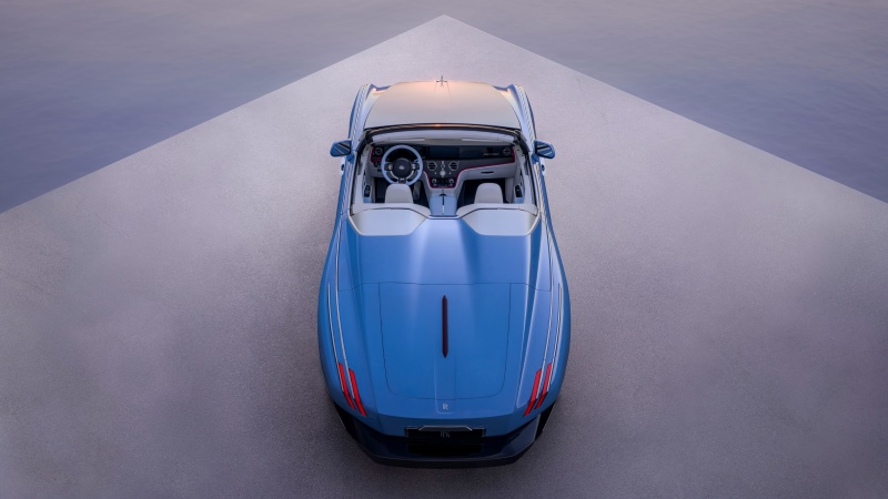 Rolls Royce Nightingale vista superior carro conversível luxo