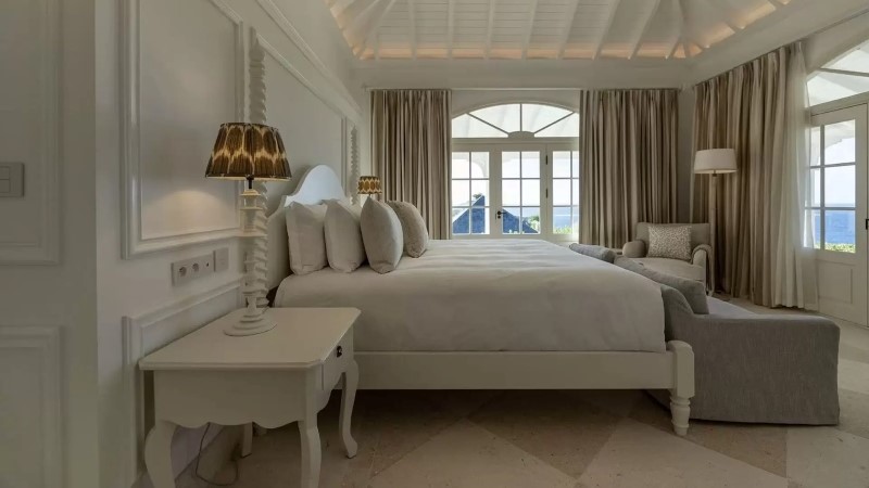 Suíte de villa de luxo em St Barths com design contemporâneo
