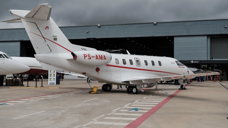 Aeronave Pilatus apresentada pela Amaro Aviation no Catarina Aviation Show