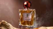 Frasco do perfume Bharara Arabesque com design luxuoso em estética oriental gourmand