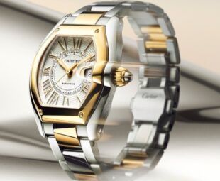 Cartier Roadster em ouro amarelo e aço com design inspirado no universo automobilístico