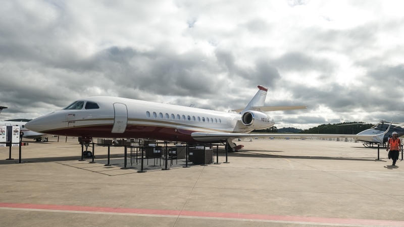 Dassault Falcon 6X durante o Catarina Aviation Show 2026