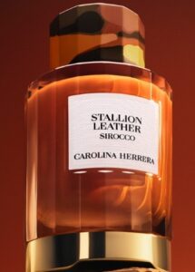 Perfume de luxo Carolina Herrera Stallion Leather Sirocco em edição limitada da Coleção Confidential