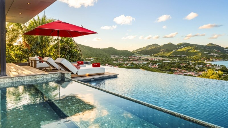 Vista panorâmica da Baía de St Jean a partir da Villa NEO em Saint Barth
