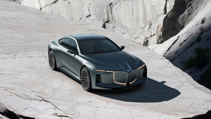 Vista superior do Vision BMW ALPINA revelando proporções elegantes e presença imponente