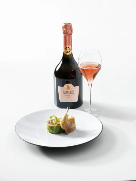 Comtes de Champagne Rosé harmonizado com prato refinado da alta gastronomia francesa