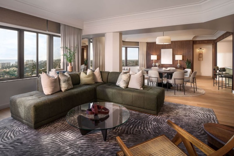 Sala de estar da Ocean View Penthouse