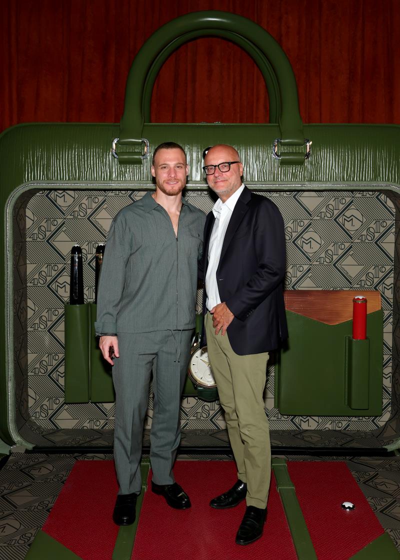 Kerem Bürsin e Giorgio Sarné na celebração da Montblanc em Nova York