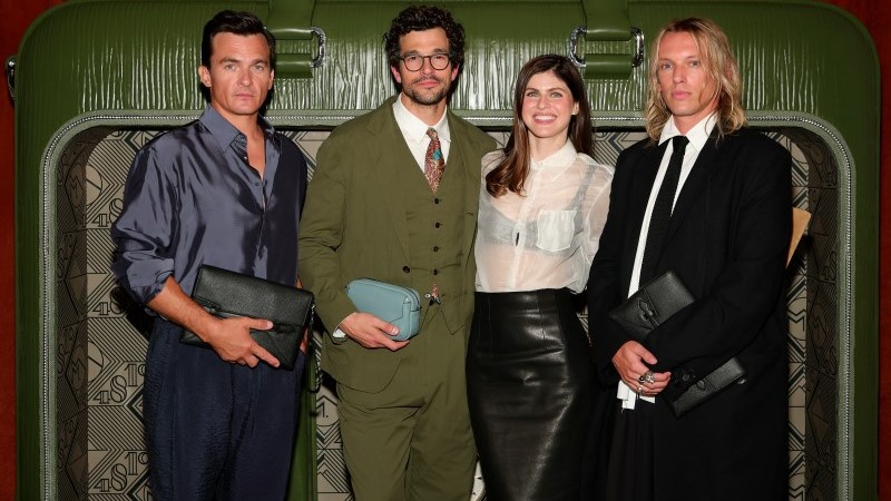 Rupert Friend, Paul Anthony Kelly, Jamie Campbell Bower e Alexandra Daddario na celebração da Montblanc em Nova York