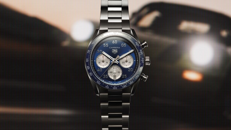 TAG Heuer Carrera Chronograph Sport CDB2111 com mostrador azul sunray