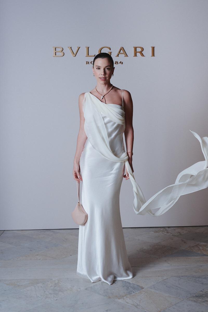 Alice Wegmann no evento da Bvlgari na Pinacoteca de São Paulo