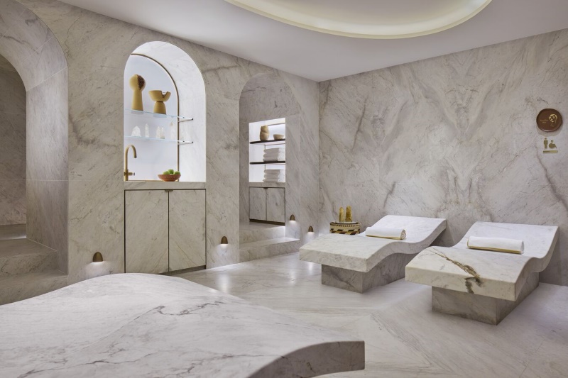 Área de hidroterapia do Asaya Spa no Rosewood São Paulo