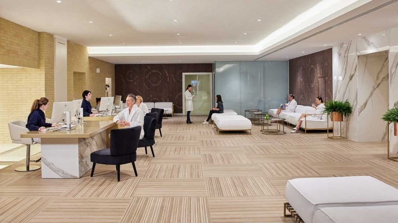 Recepção da área de wellness do Palazzo Fiuggi