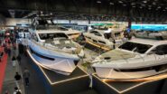 Vista aérea dos iates expostos no São Paulo Boat Show 2026