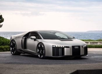 Audi Nuvolari 1 supercarro híbrido de luxo apresentado pela Audi com design frontal em perspectiva e tecnologia inspirada na Fórmula 1
