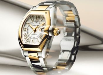 Cartier Roadster em ouro amarelo e aço com design inspirado no universo automobilístico
